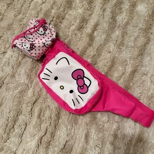 Hello Kitty Pink and White Fanny Pack Accessory Bag